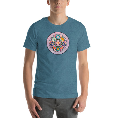Bountiful Blossoms Hex Graphic T-Shirt Heather Deep Teal Adults