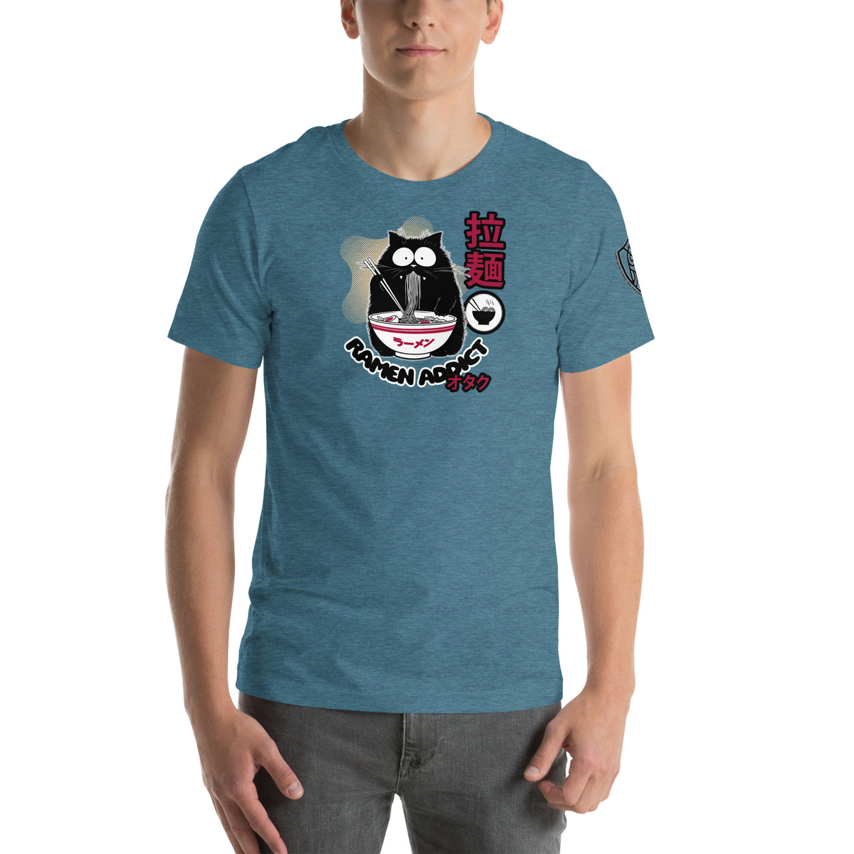 Ramen Addict Graphic T-Shirt Heather Deep Teal