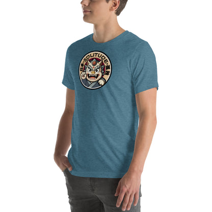 Solitude Retro Distressed Japanese Oni Graphic T-Shirt