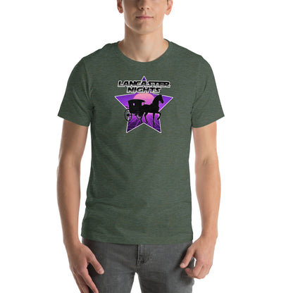 Retro Distressed Neon Lancaster Nights Graphic T-Shirt Heather Forest