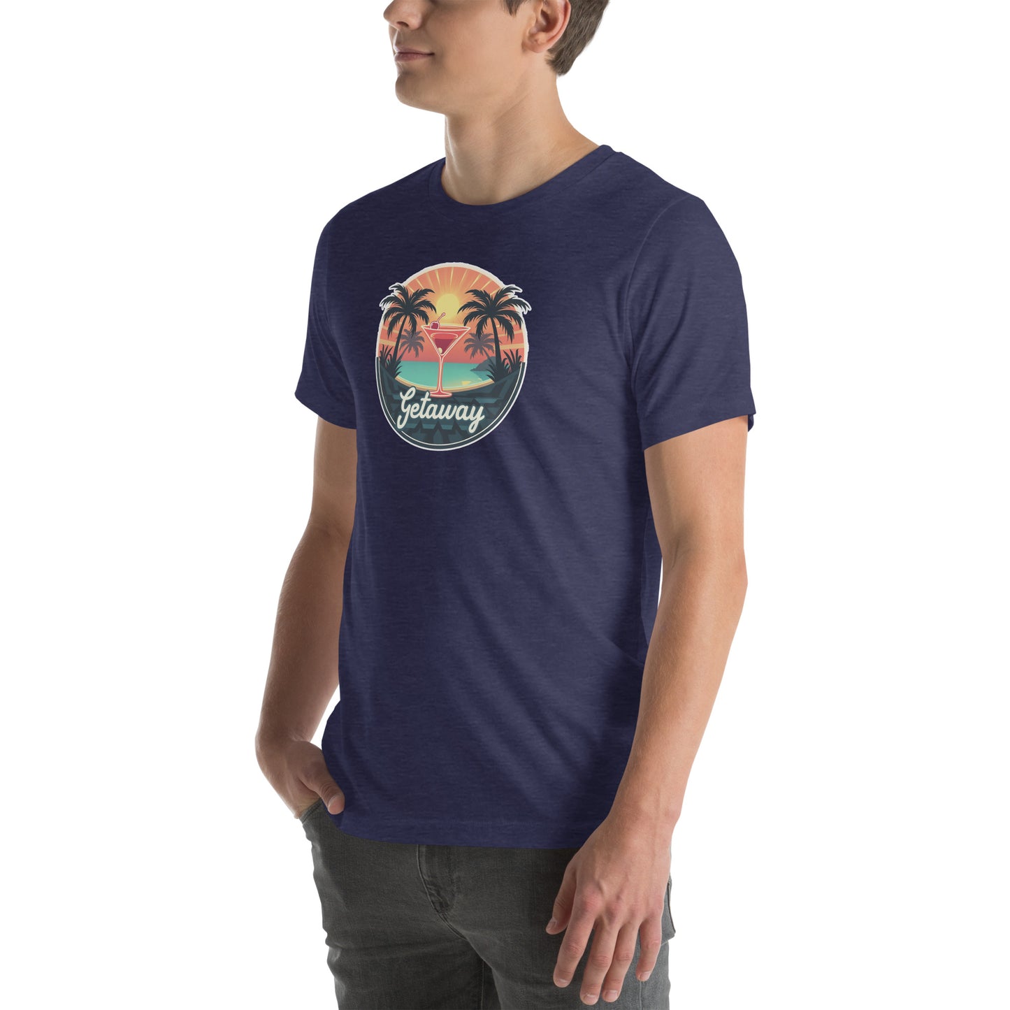Sunset Sipping Retro Graphic T-Shirt