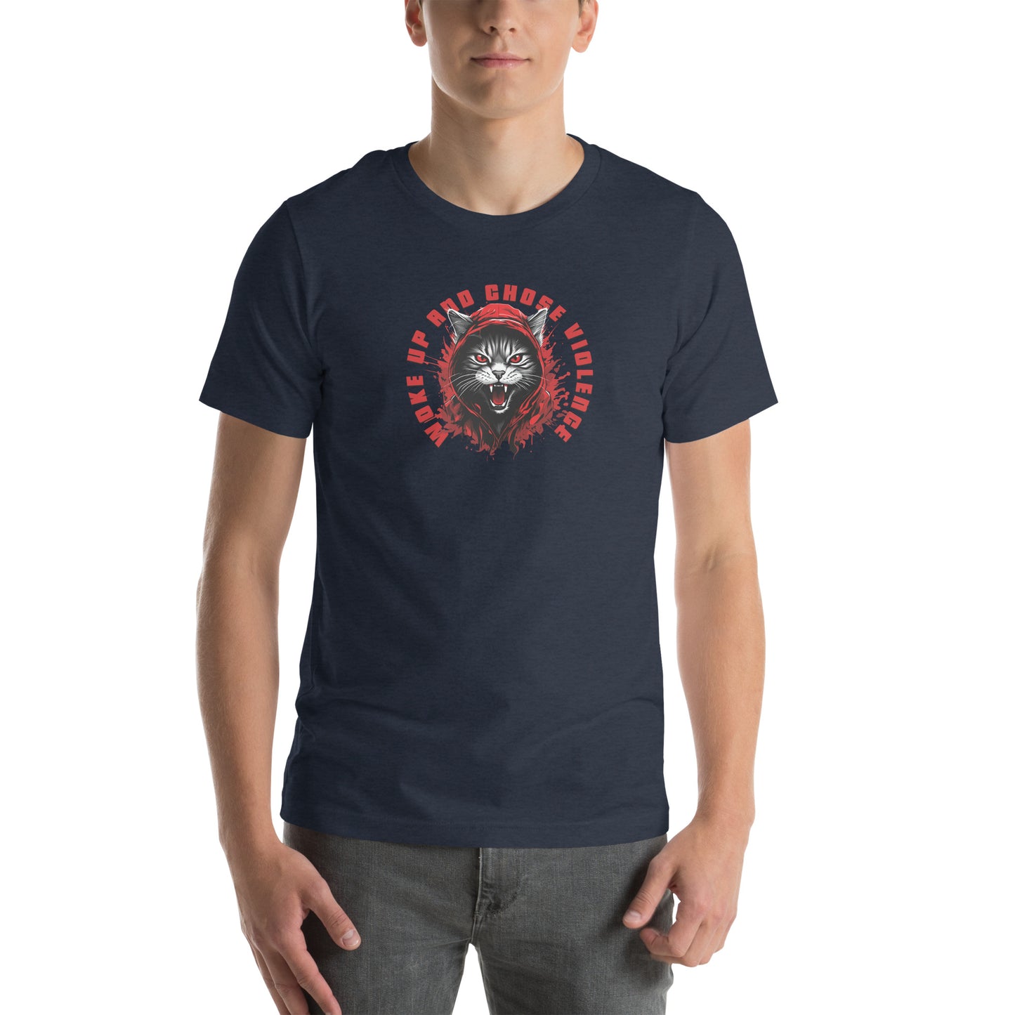 Woke Up and Chose Violence Graphic T-Shirt Heather Navy