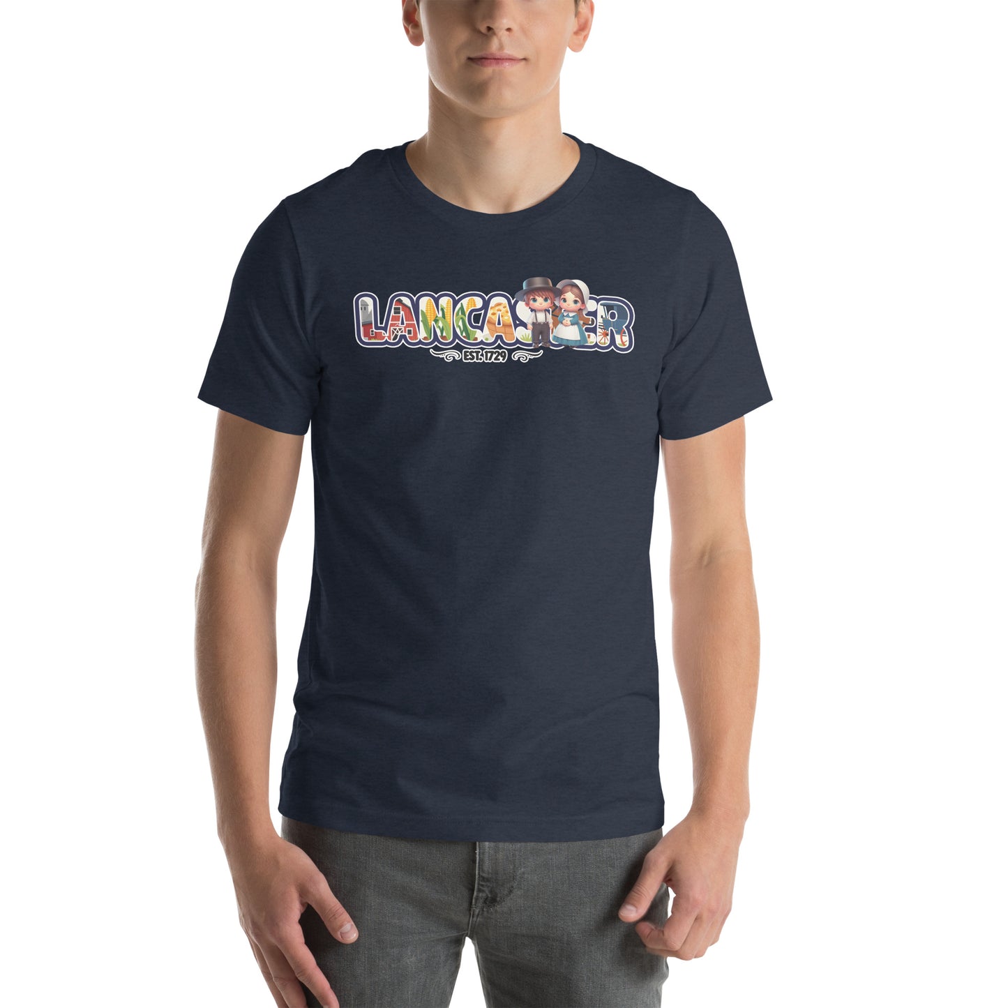 Lancaster Charm Graphic T-Shirt Heather Navy