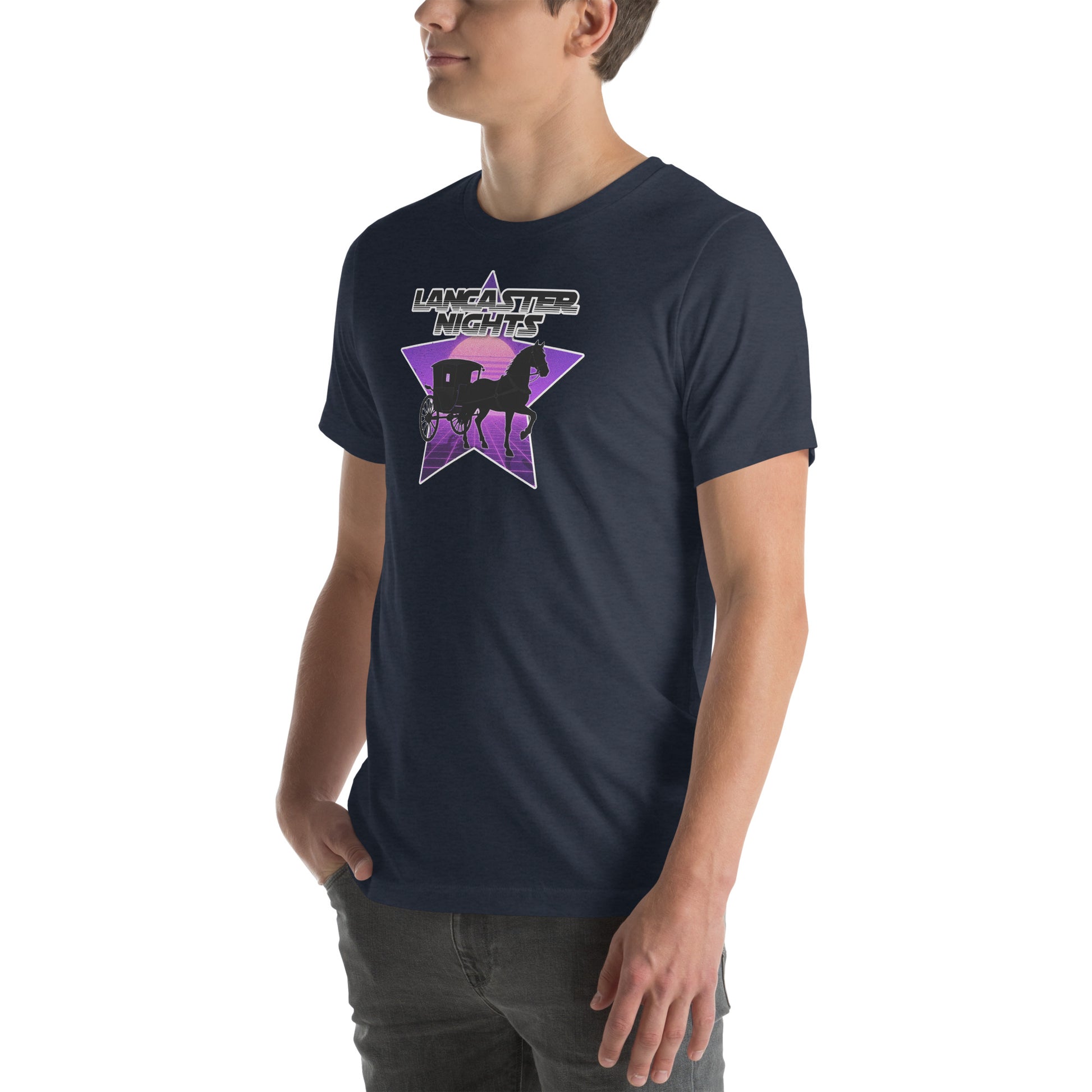 Retro Distressed Neon Lancaster Nights Graphic T-Shirt