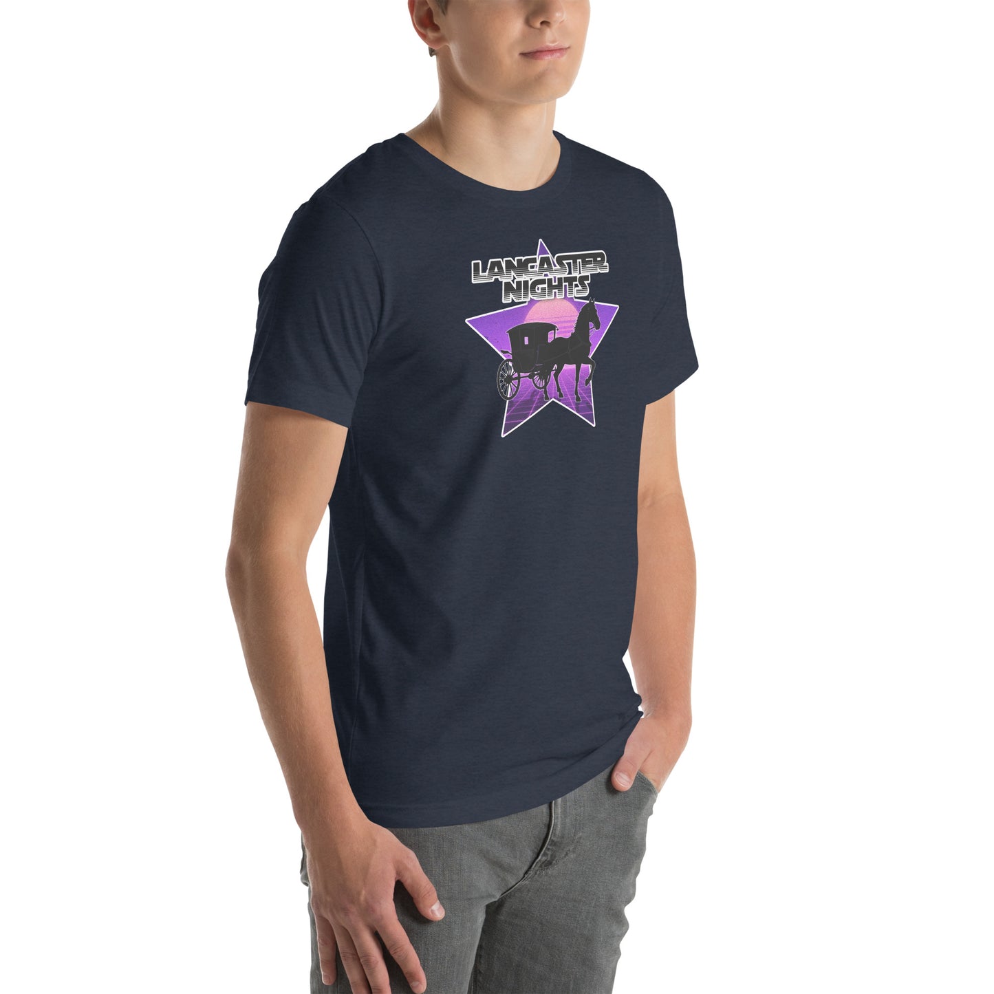 Retro Distressed Neon Lancaster Nights Graphic T-Shirt