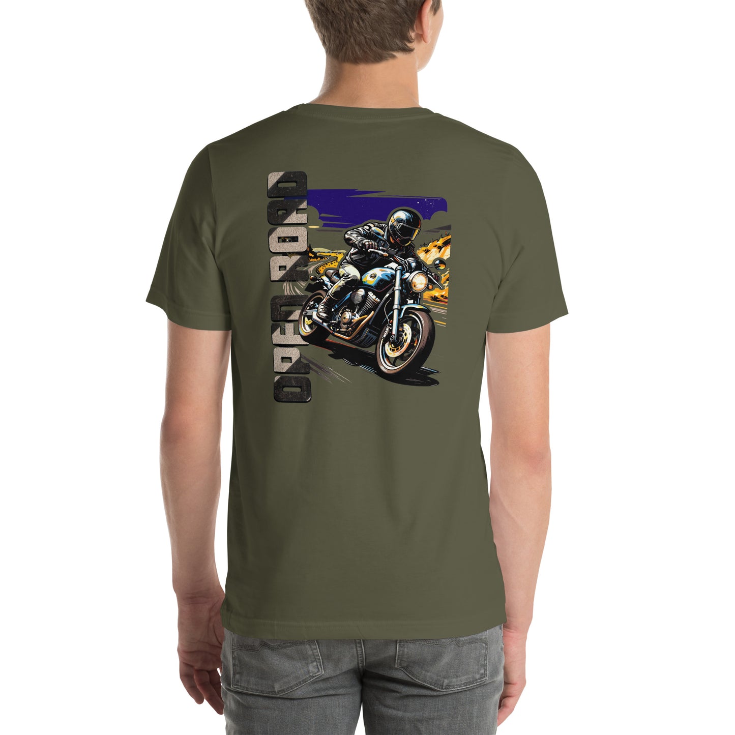 Open Road Motorcycle Graphic T-Shirt Military Green