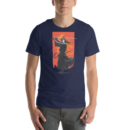Enigma Warrior Otaku Streetwear Graphic T-Shirt Navy Adults