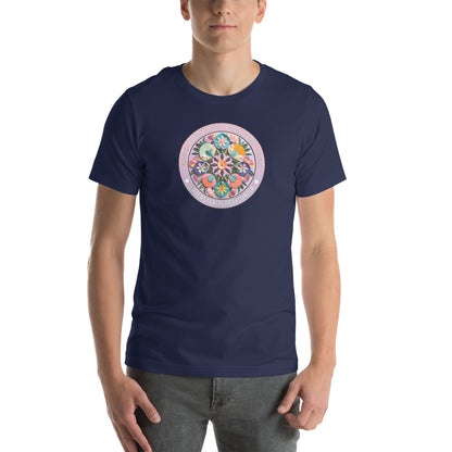 Bountiful Blossoms Hex Graphic T-Shirt Navy Adults