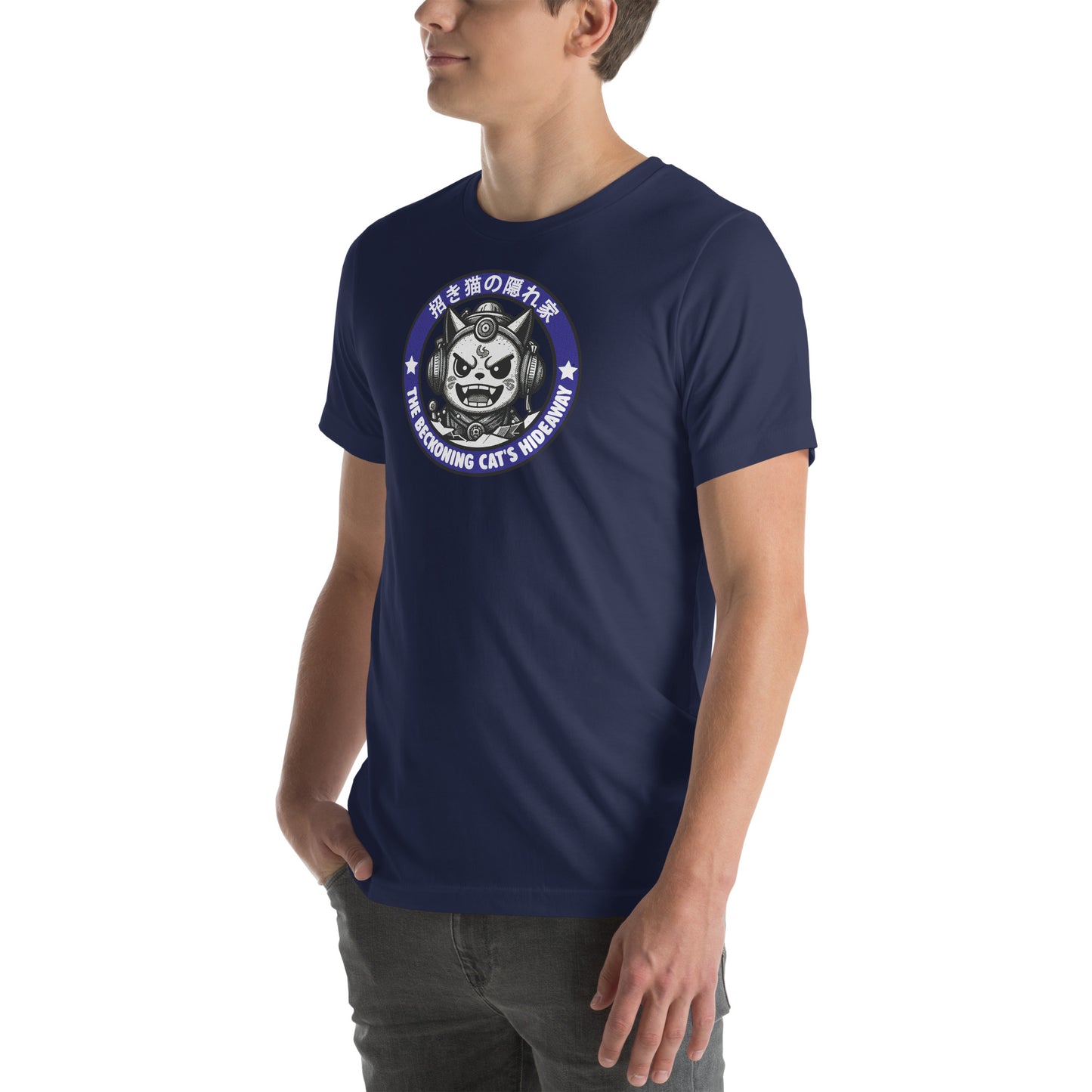 Beckoning Cat's Hideaway Retro Distressed Japanese Graphic T-Shirt