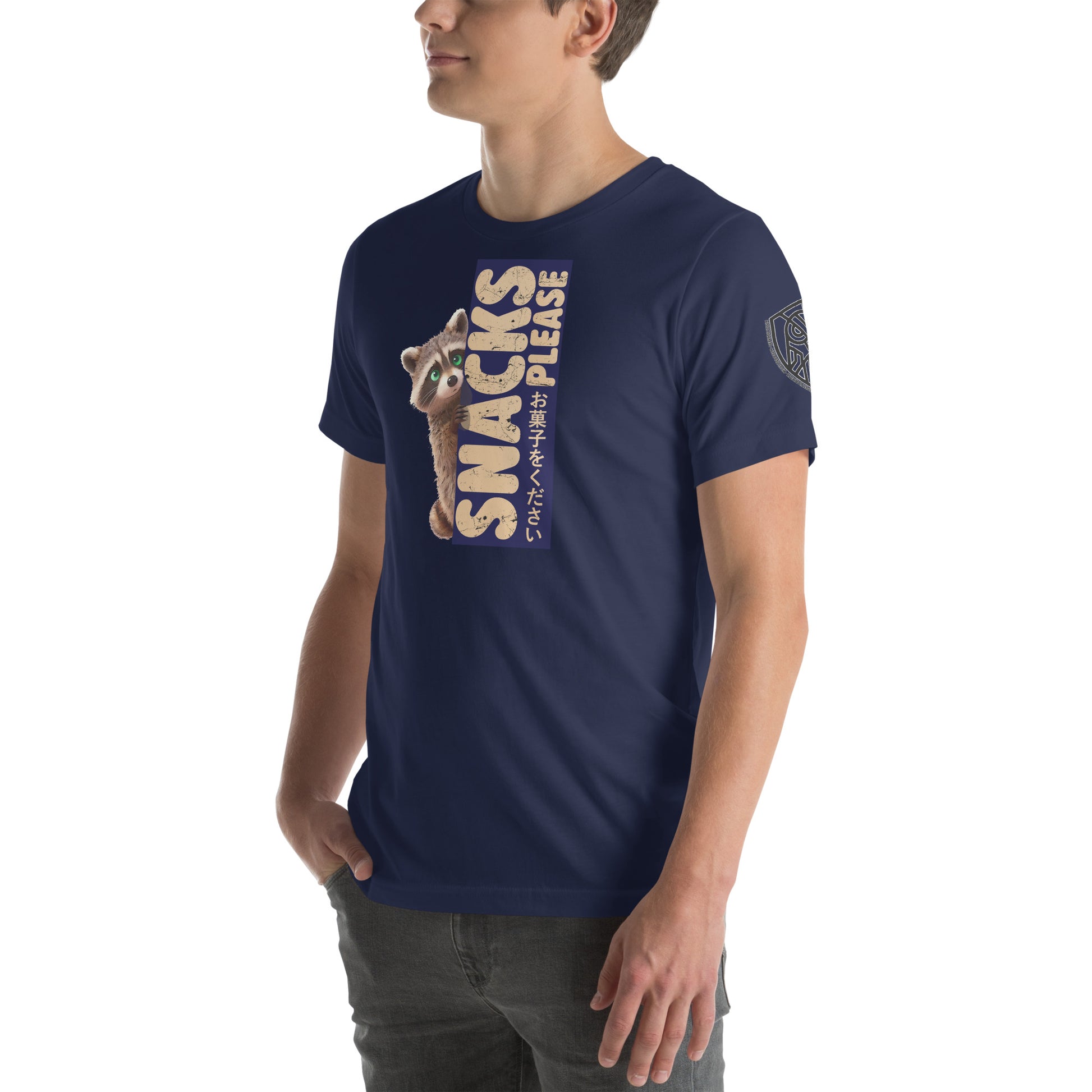 Snacks Please Raccoon Japanese Graphic T-Shirt