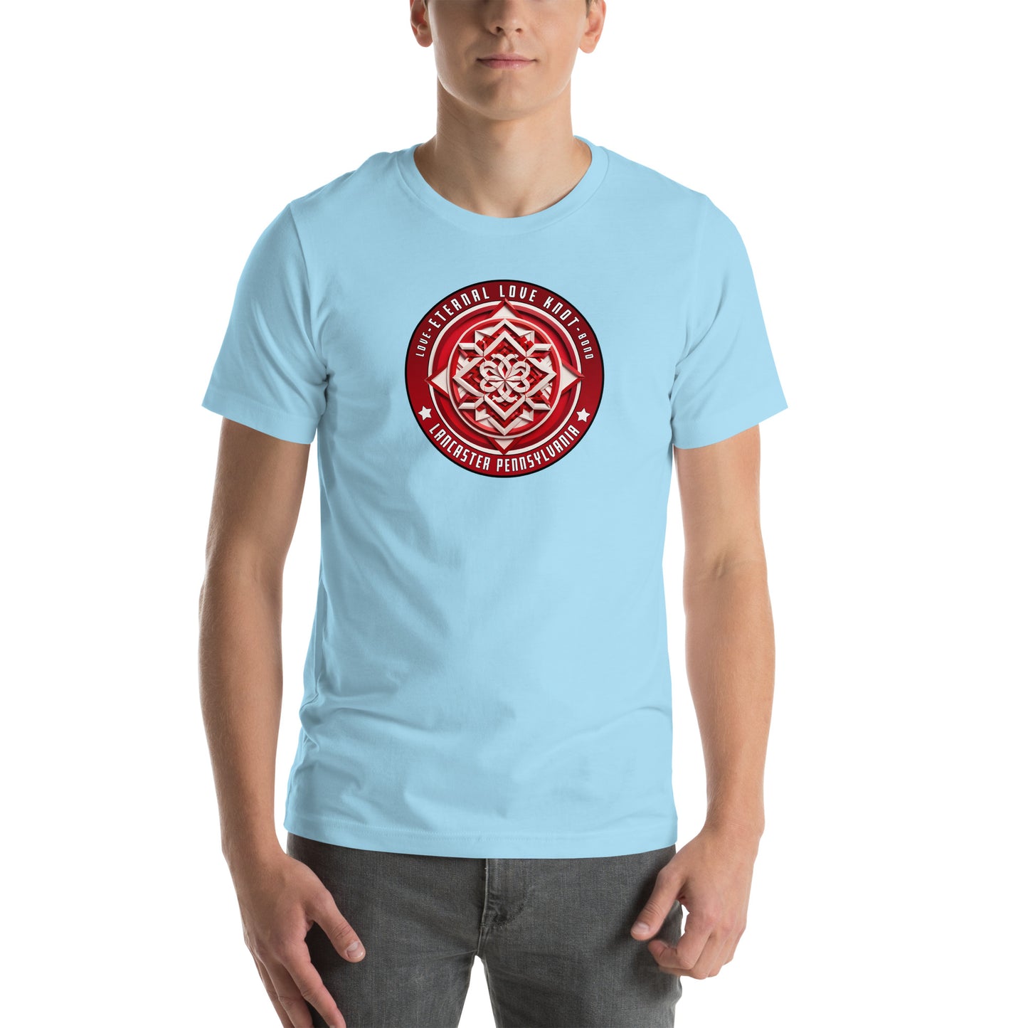 Eternal Love Knot Hex Graphic T-Shirt Ocean Blue Adults