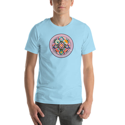 Bountiful Blossoms Hex Graphic T-Shirt Ocean Blue Adults