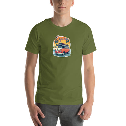 Wanderlust Retro Graphic T-Shirt Olive Adults