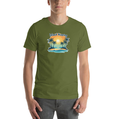 Island Vibes Retro Graphic T-Shirt Olive Adults