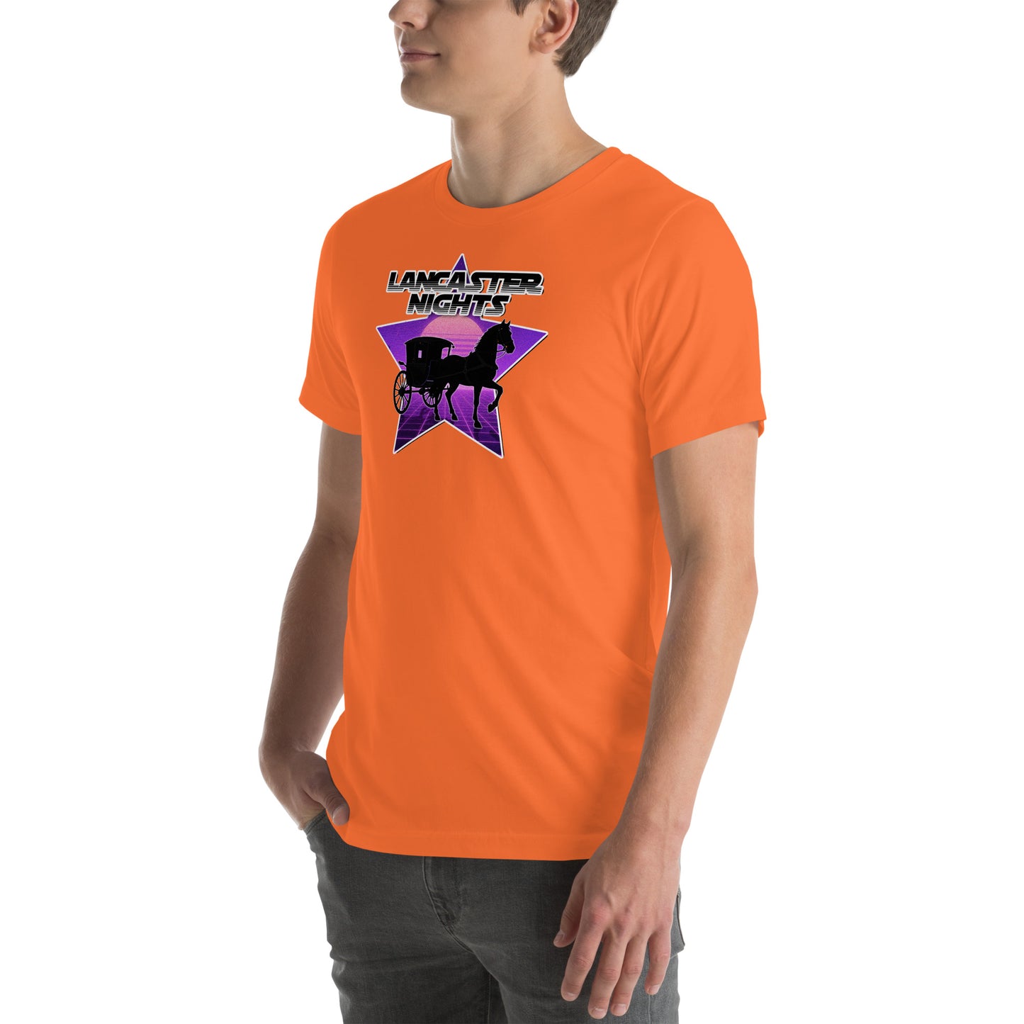 Retro Distressed Neon Lancaster Nights Graphic T-Shirt
