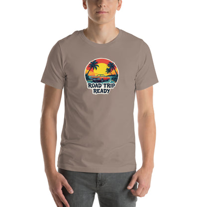 Chrome Dreams Road Trip Retro Graphic T-Shirt Pebble Adults