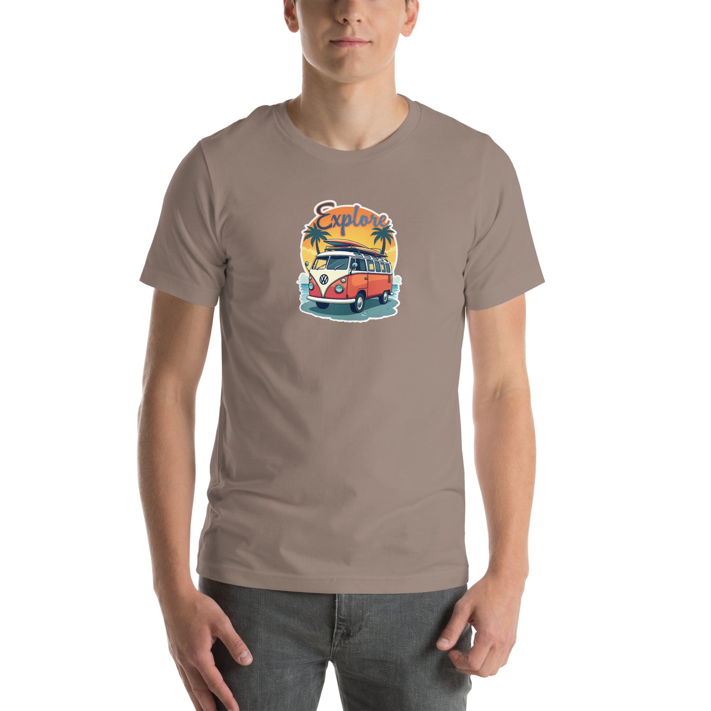Wanderlust Retro Graphic T-Shirt Pebble Adults