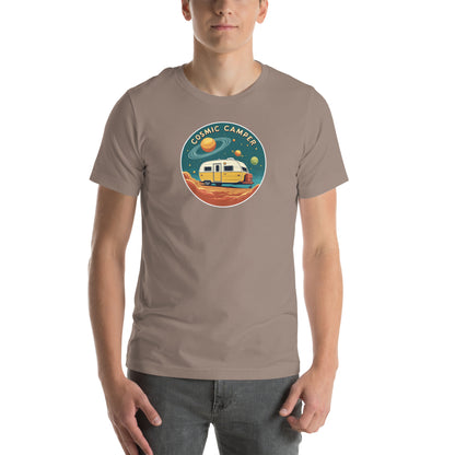 Cosmic Camper Retro Graphic T-Shirt Pebble Adults