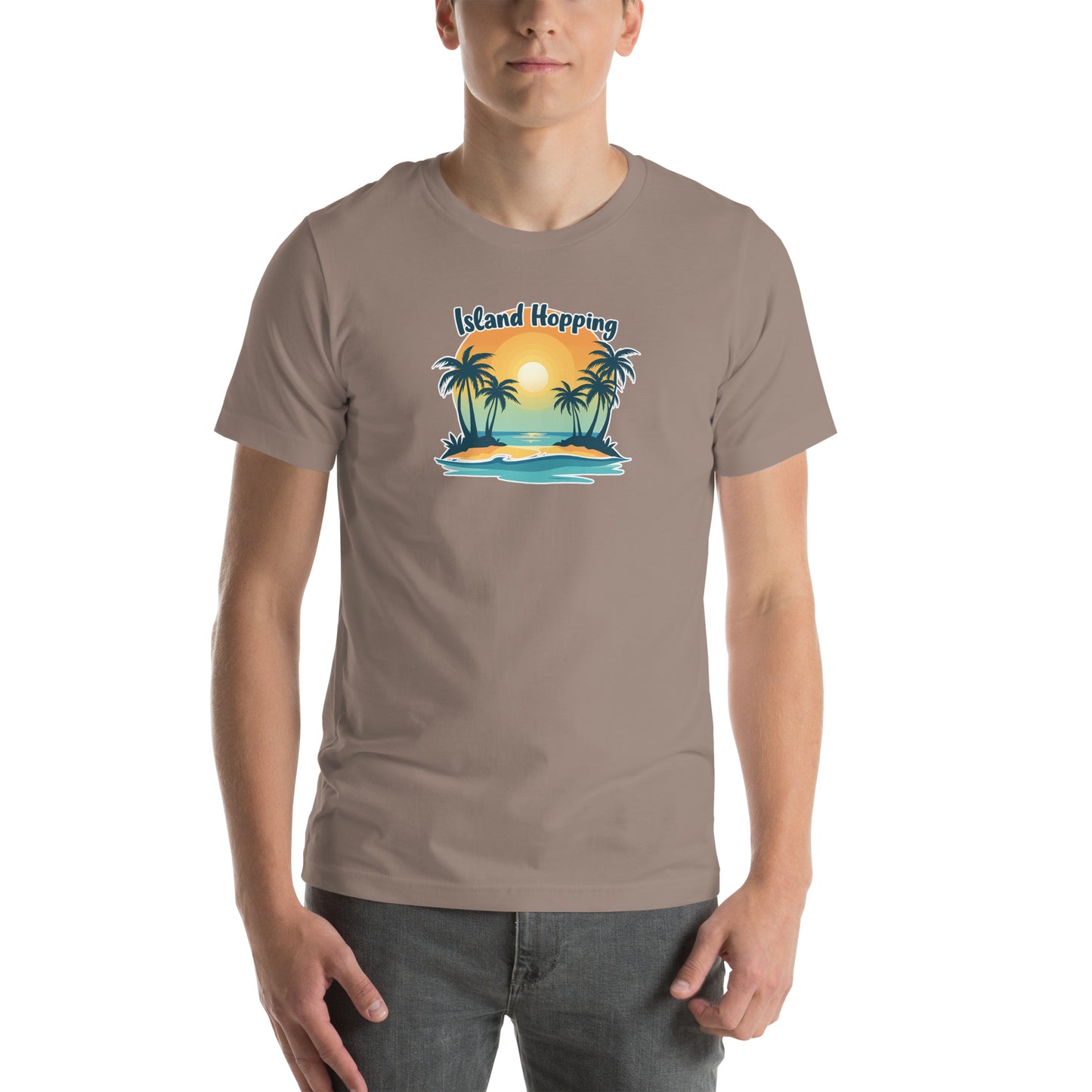 Island Vibes Retro Graphic T-Shirt Pebble Adults