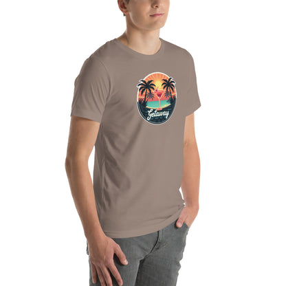 Sunset Sipping Retro Graphic T-Shirt
