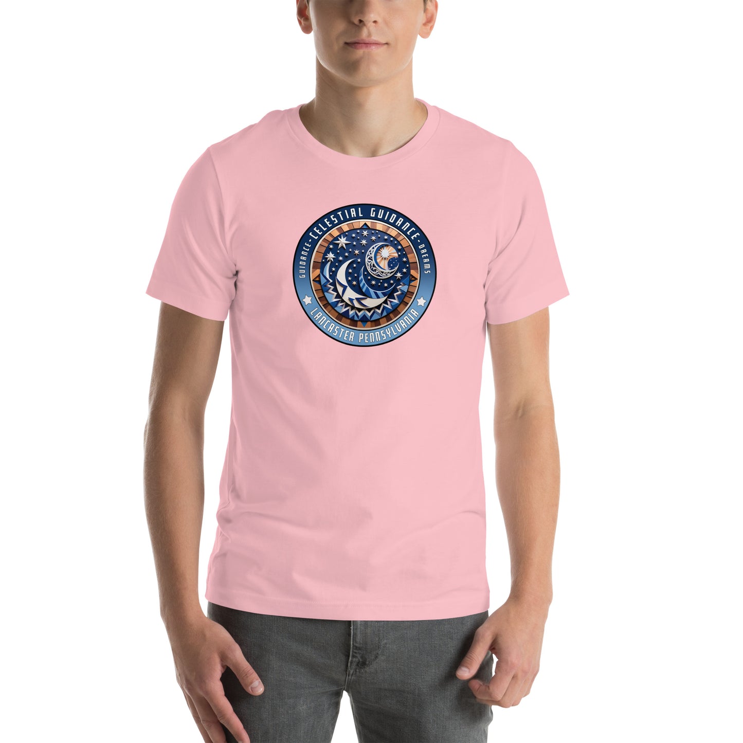 Celestial Guidance Hex Graphic T-Shirt Pink Adults