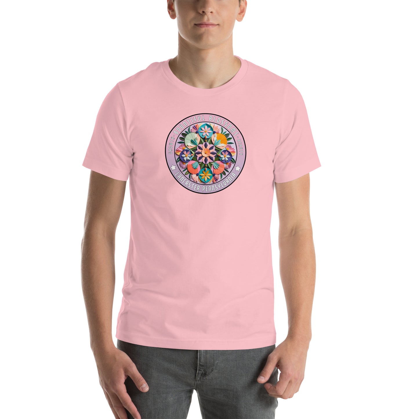 Bountiful Blossoms Hex Graphic T-Shirt Pink Adults