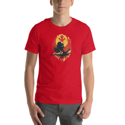Galactic Ascent Sci-fi Graphic T-Shirt Red Adults