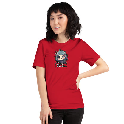 Too Cute Otaku Graphic T-Shirt Red Adults