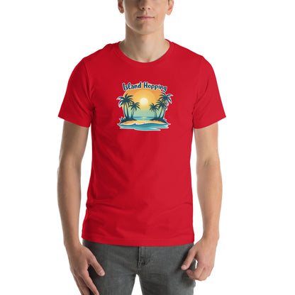 Island Vibes Retro Graphic T-Shirt Red Adults