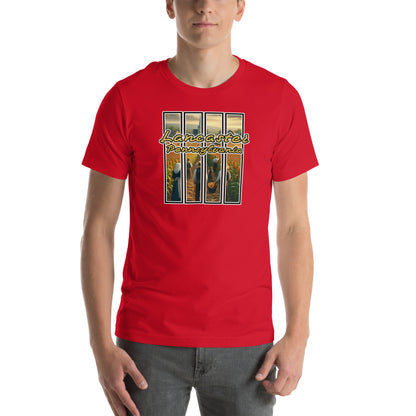 Amish Cornfield Sunset Graphic T-Shirt Red