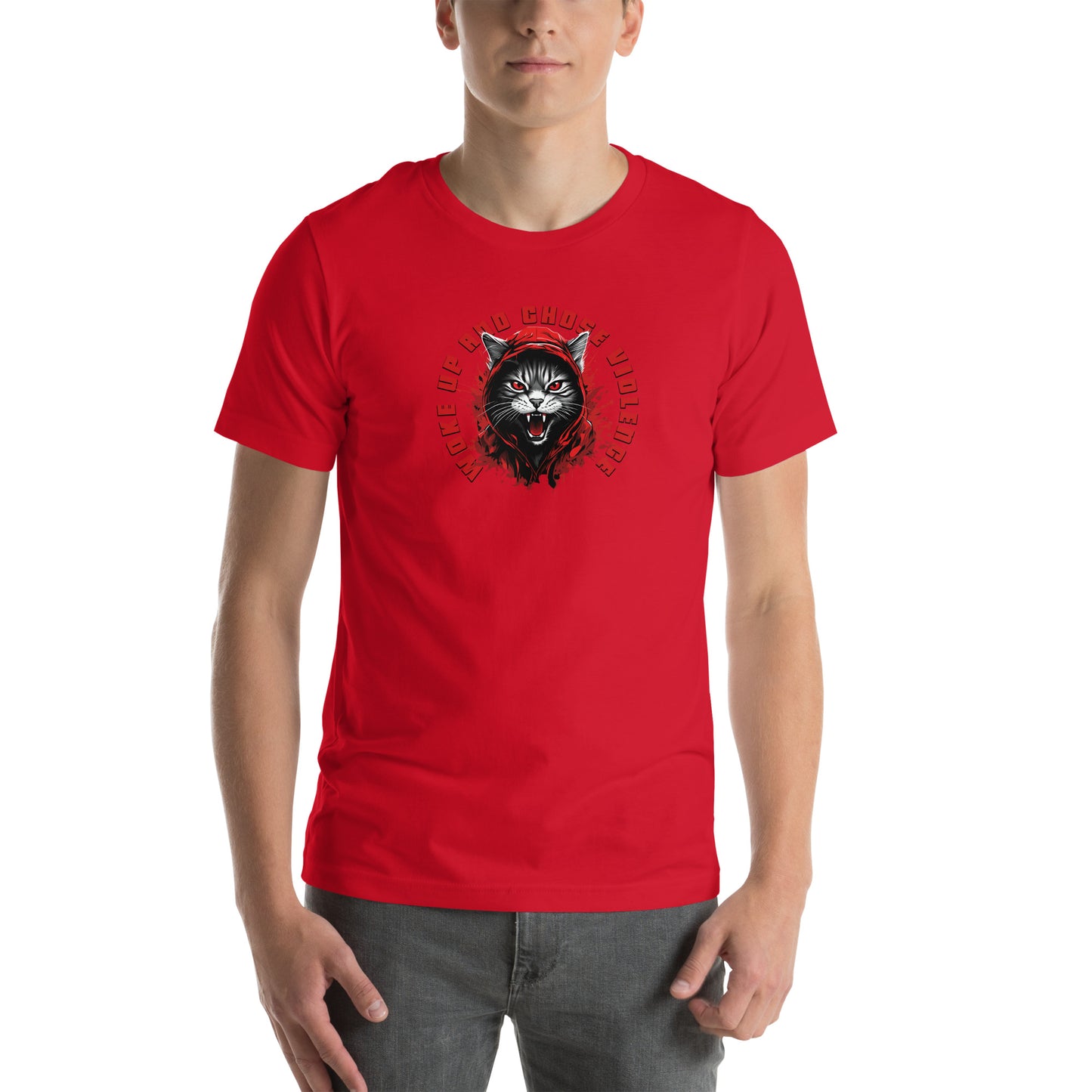 Woke Up and Chose Violence Graphic T-Shirt Red