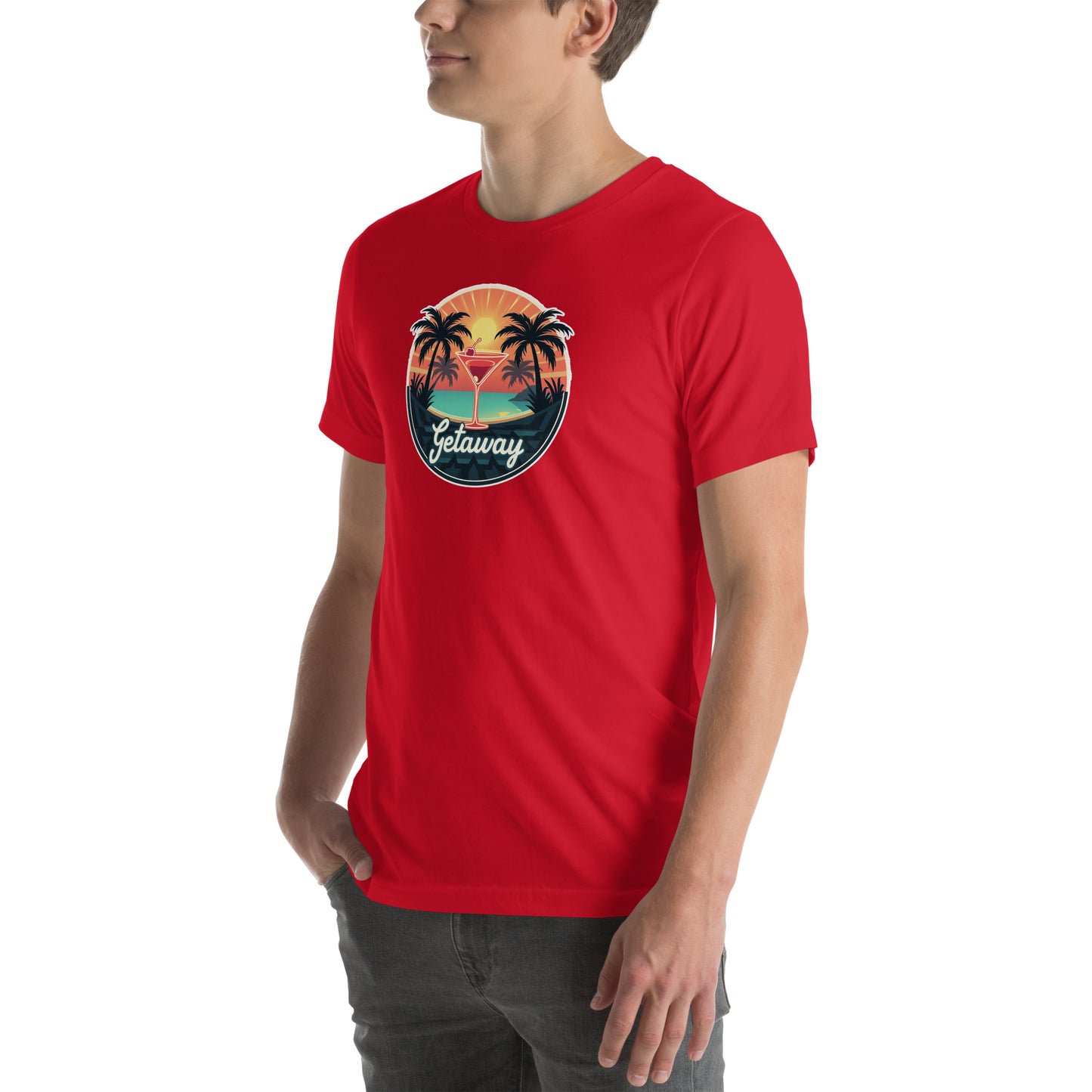 Sunset Sipping Retro Graphic T-Shirt