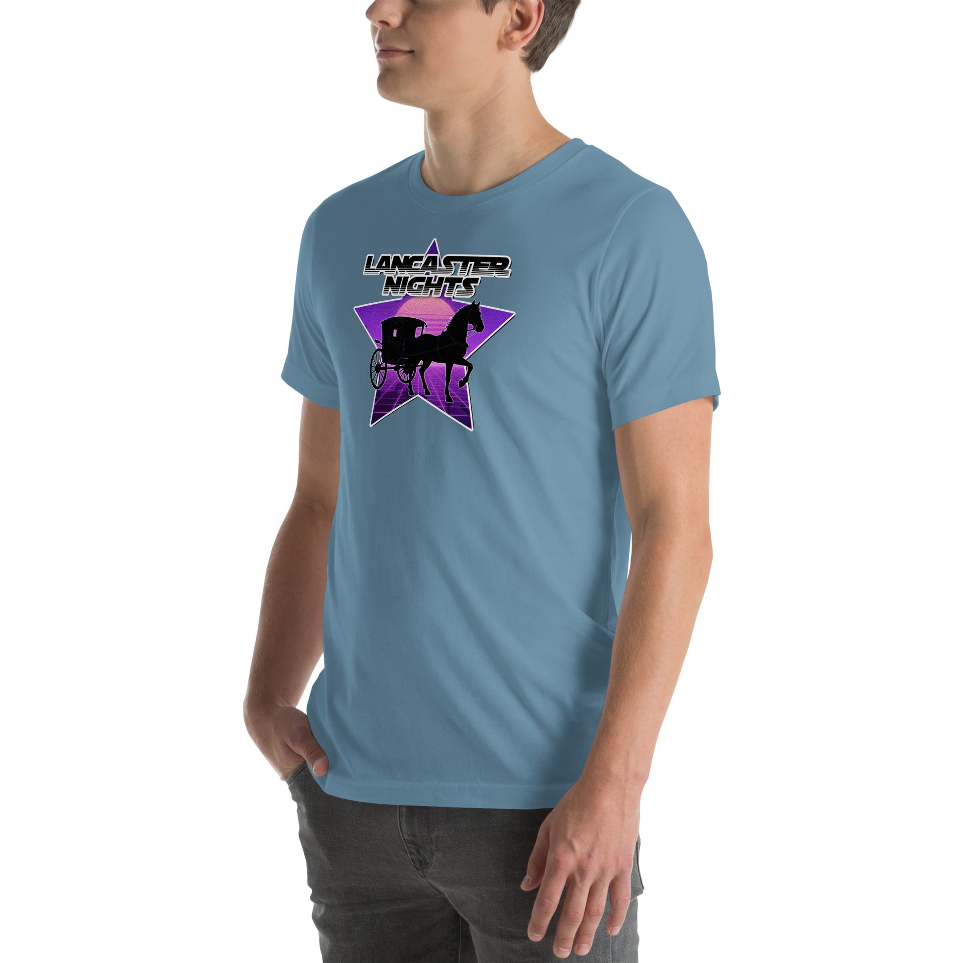 Retro Distressed Neon Lancaster Nights Graphic T-Shirt