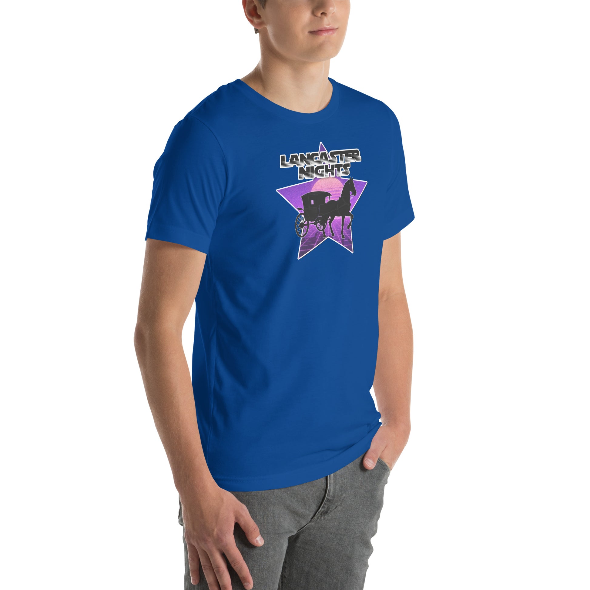 Retro Distressed Neon Lancaster Nights Graphic T-Shirt