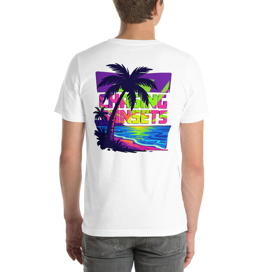 Chasing Sunsets Tropical Graphic T-Shirt White