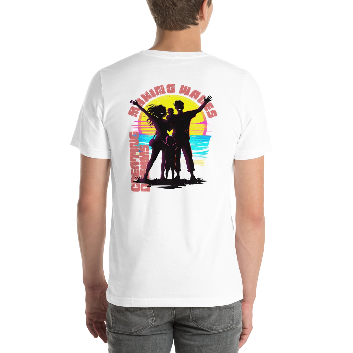 Making Waves Creating Dreams Family Vacation Graphic T-Shirt White