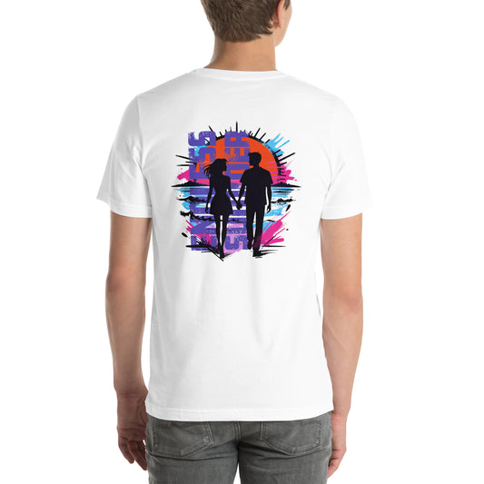 Endless Summer Couple Silhouette Graphic T-Shirt White