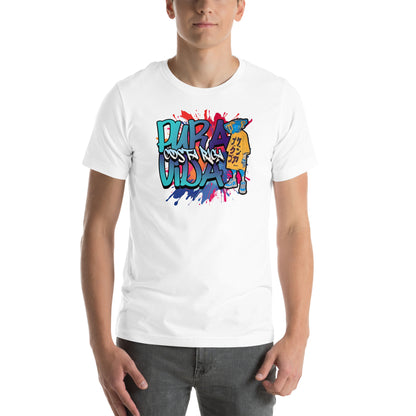 Pura Vida Street Graffiti Graphic T-Shirt White
