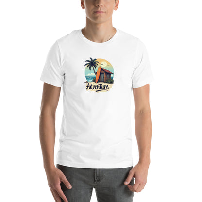 Coastal Vibes Retro Graphic T-Shirt White Adults