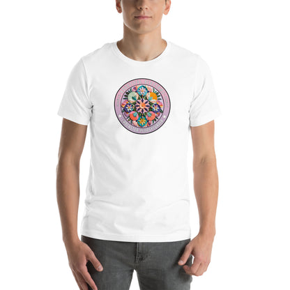 Bountiful Blossoms Hex Graphic T-Shirt White Adults