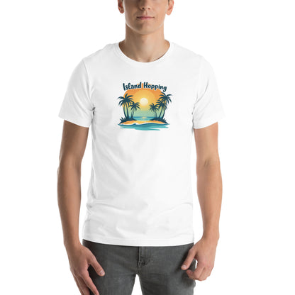 Island Vibes Retro Graphic T-Shirt White Adults