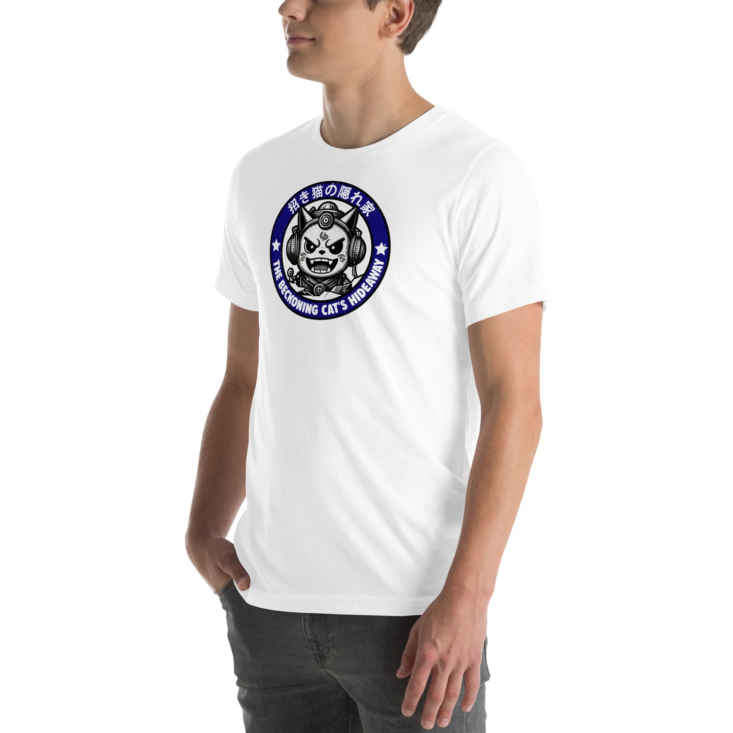 Beckoning Cat's Hideaway Retro Distressed Japanese Graphic T-Shirt