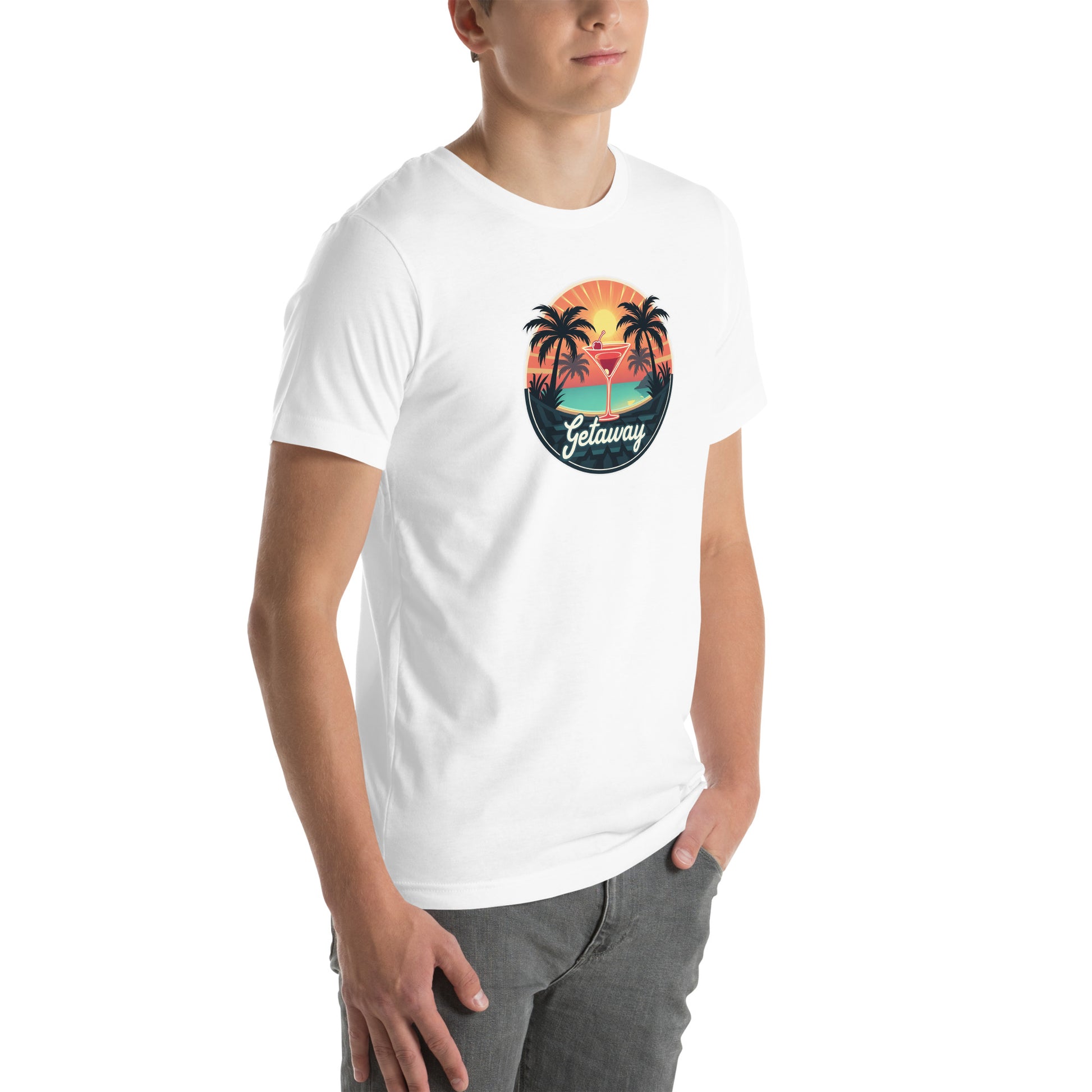 Sunset Sipping Retro Graphic T-Shirt