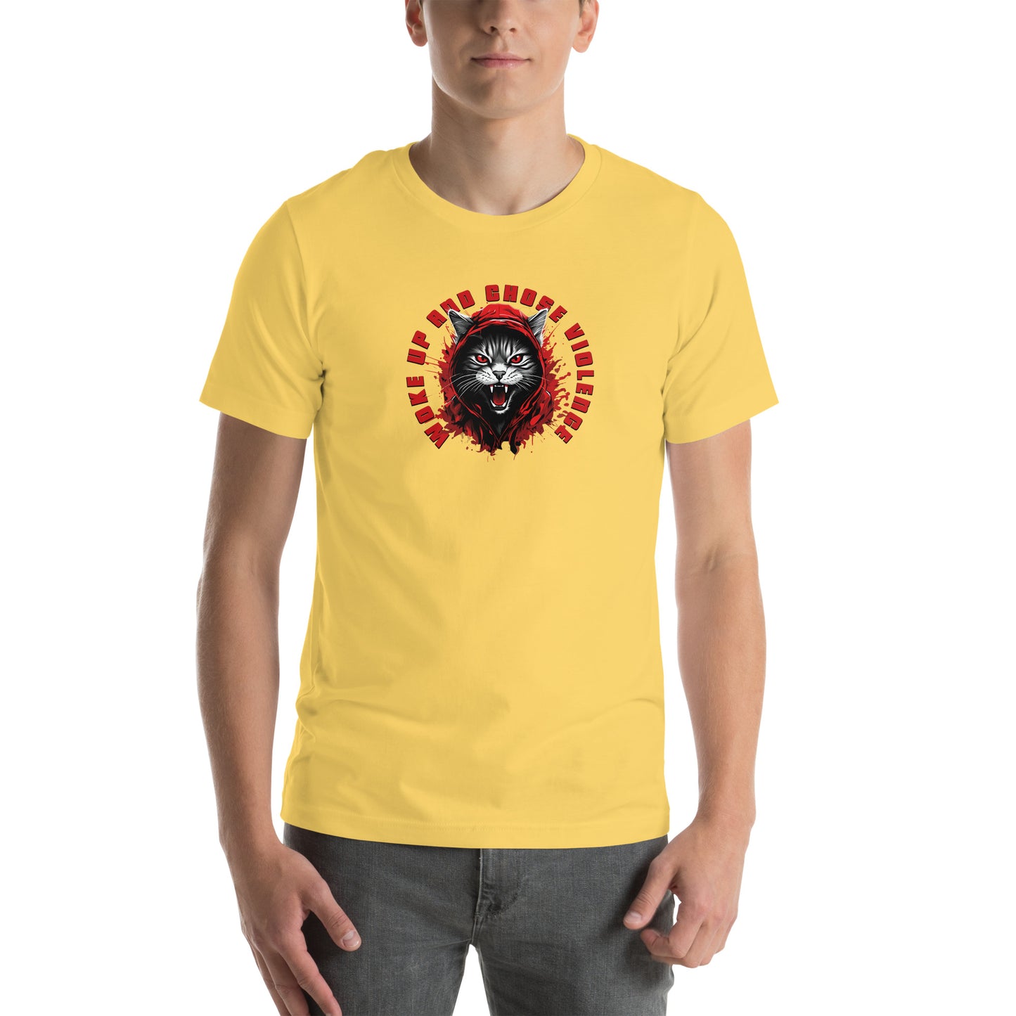 Woke Up and Chose Violence Graphic T-Shirt Yellow