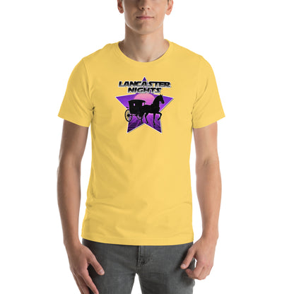 Retro Distressed Neon Lancaster Nights Graphic T-Shirt Yellow